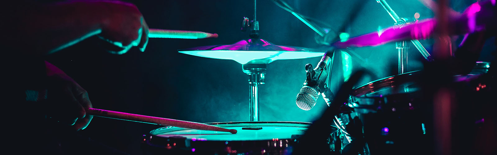 Drumset being played